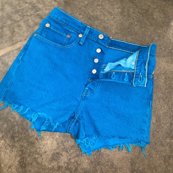 Levi's Levi’s 501 high rise turquoise cutoff Jean shorts - Picture 4 of 4